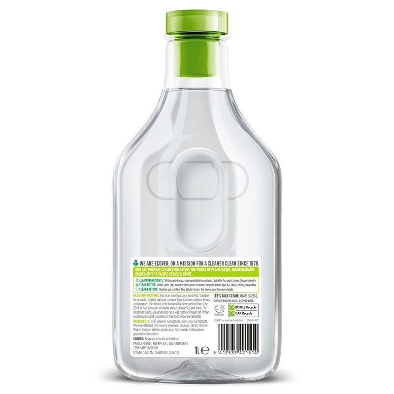 ecover All Purpose Cleaner Lemongrass & Ginger Scent - 1 Litre - Image 2